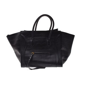 Celine Luggage Phantom Crocodile Black